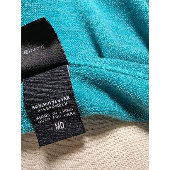 Disney Womens Teal Jasmine Cardigan Sweater Medium Polyester/Spandex - Picture 3 of 12